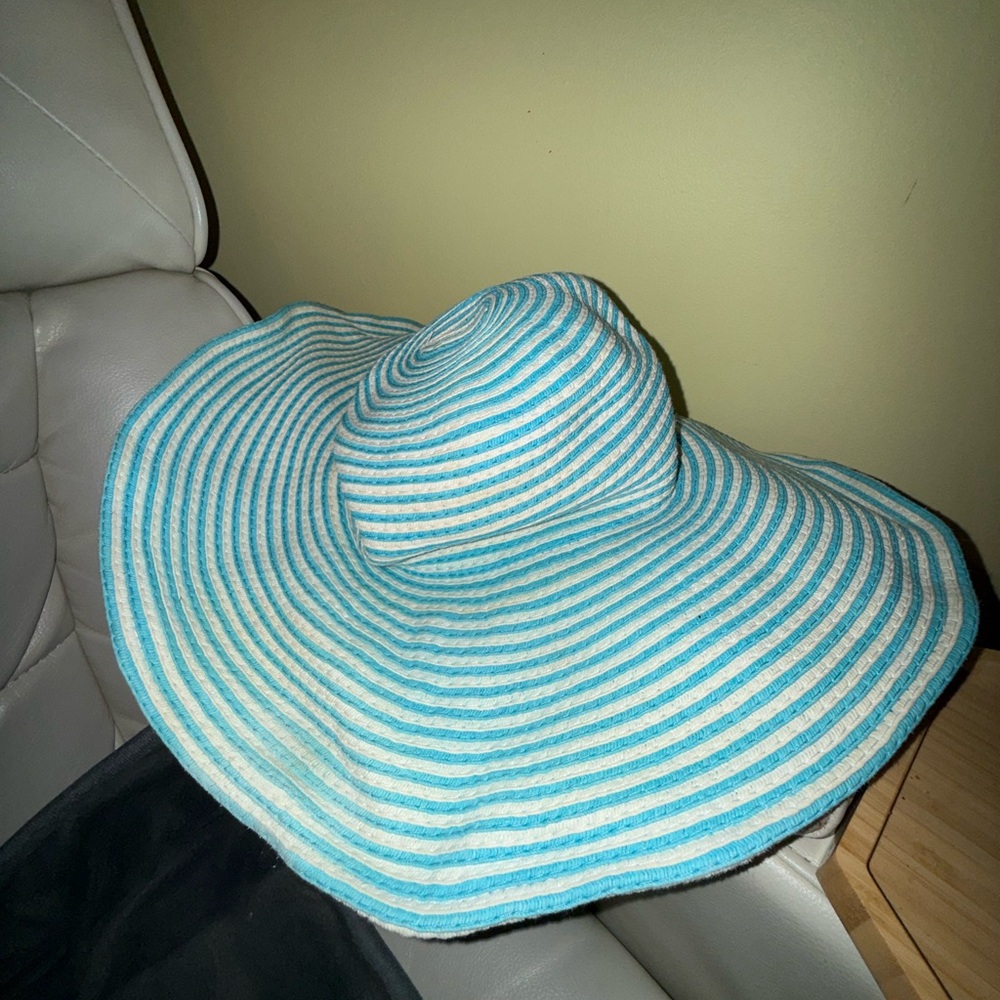 Striped Blue and White Women's Sun Hat